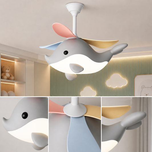 Whimsy Whale Kids Ceiling Fan