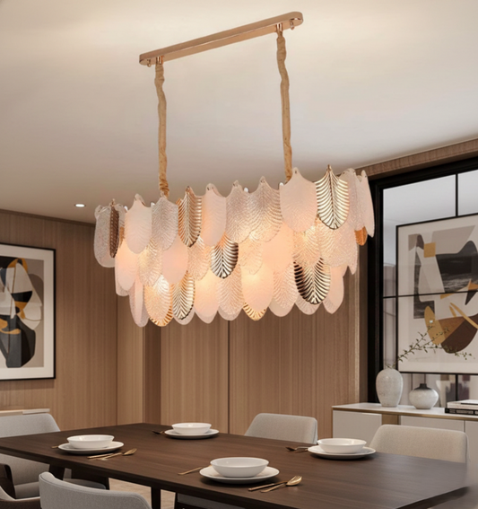 Ivory Leaf Dining Chandelier