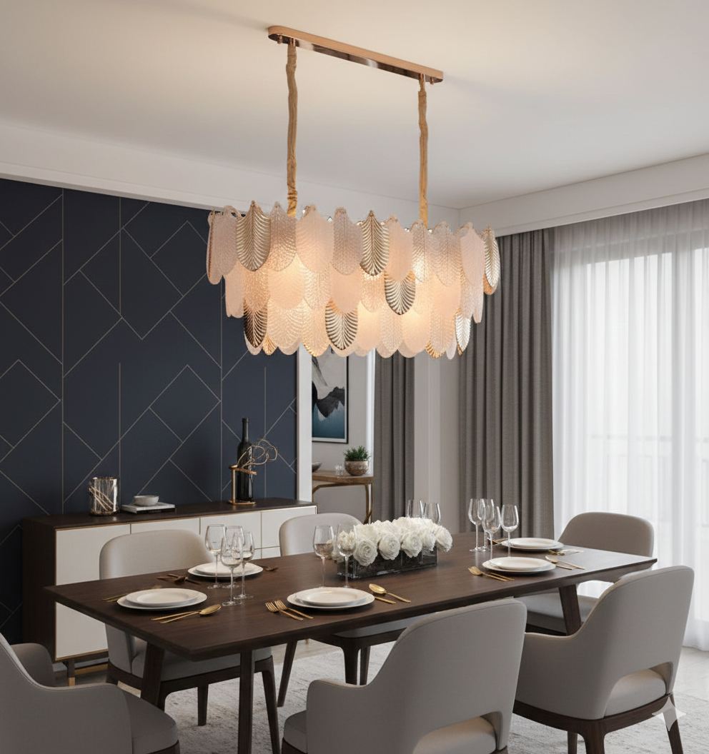 Ivory Leaf Dining Chandelier