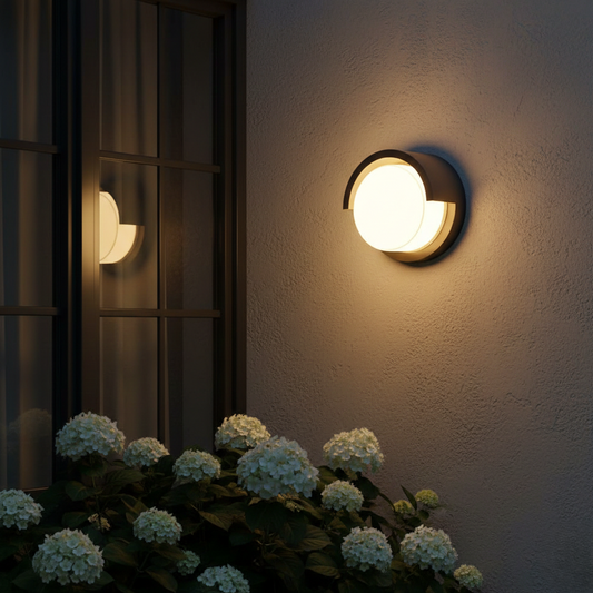 Elegant Outdoor Round Facade Light