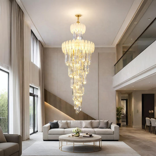 Prisma Leaf Double Height Chandelier