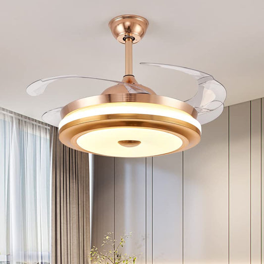 Sovereign Chandelier Fan light fixture with gold finish in a room setting