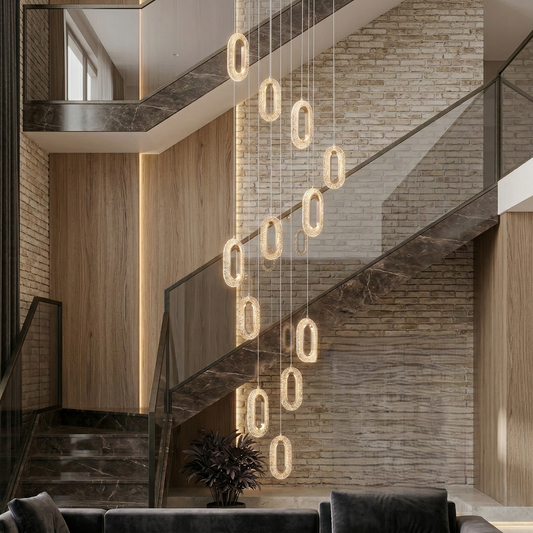 Crystal Glow Pendant Duplex Chandelier
