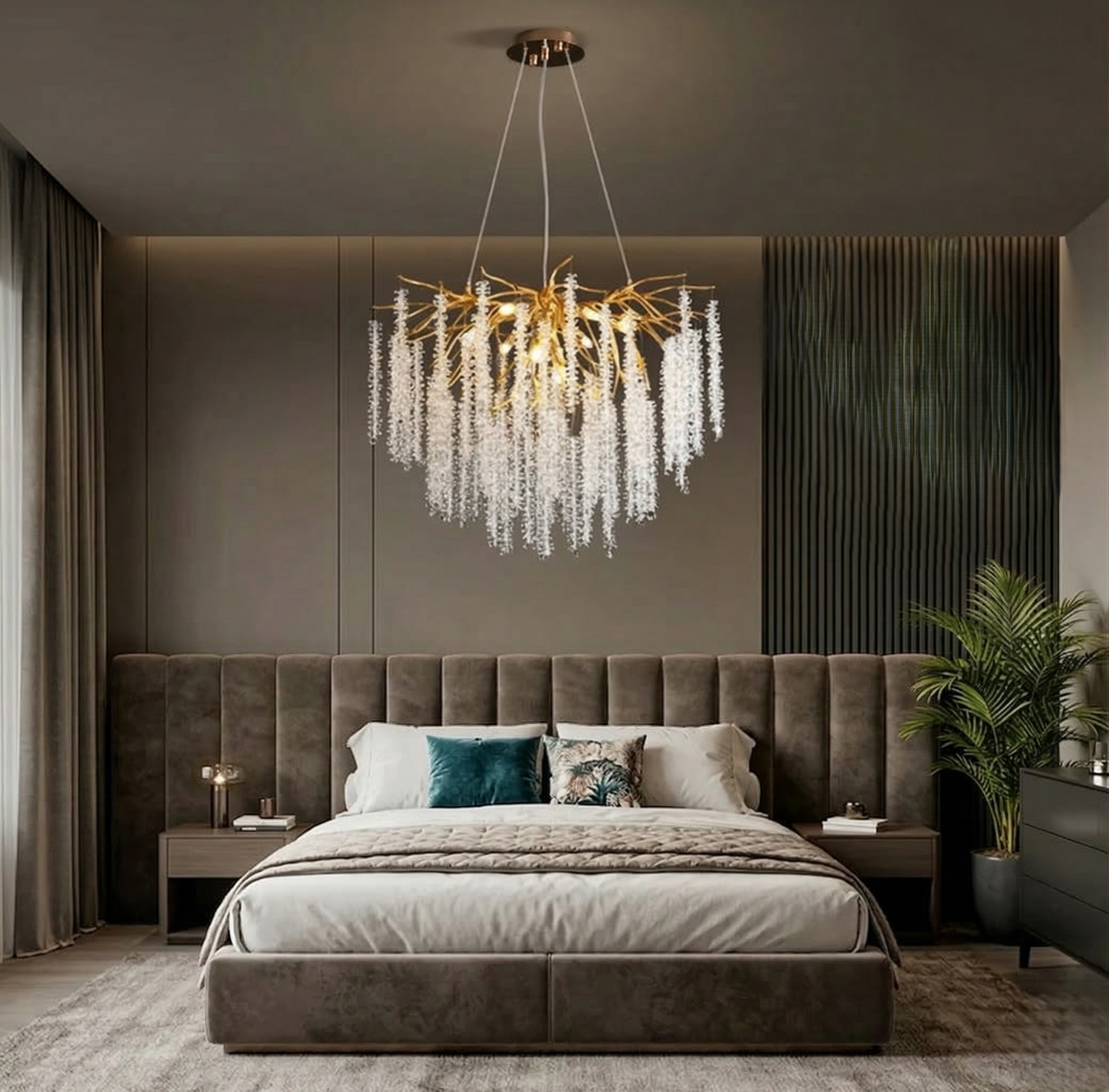 The Golden Wisteria Cascade Round Chandelier