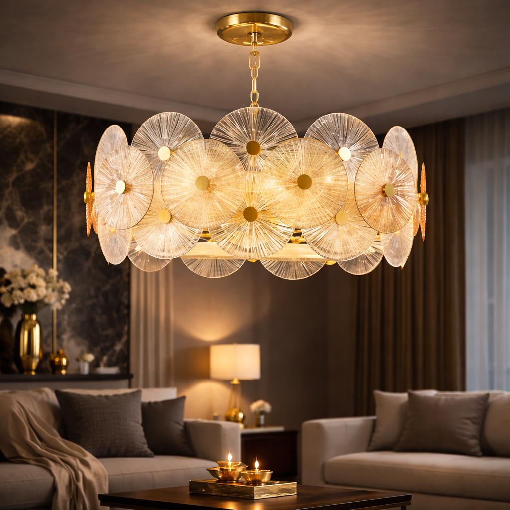 Sunburst Round Chandelier