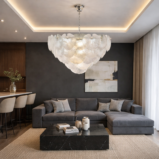 Frosted Elegance Round Chandelier