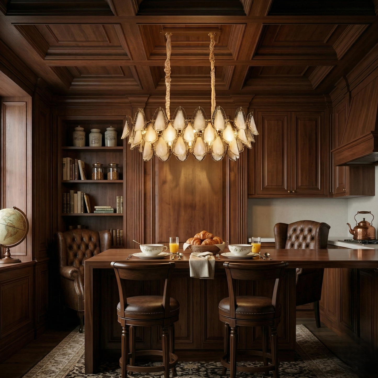 Opal Leaf Dining Chandelier