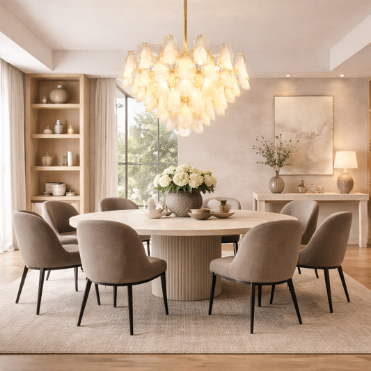 Opal Leaf Round Chandelier