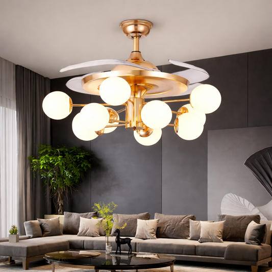 Milky Moon Chandelier Fan