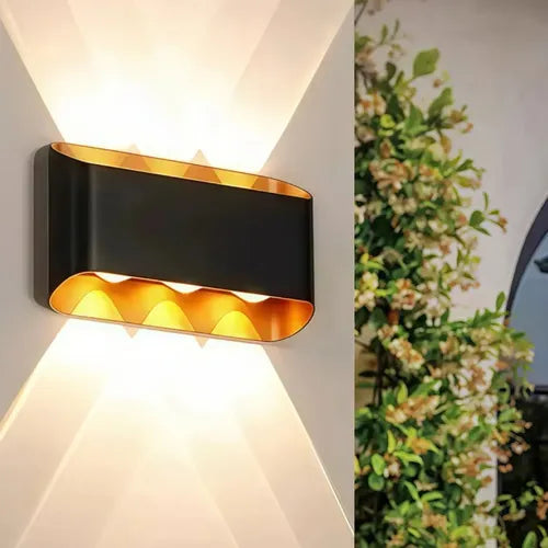 Outdoor Black Gold Wall Light