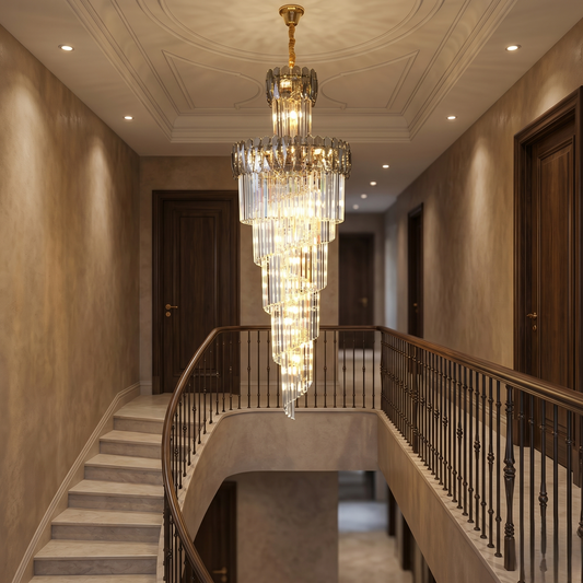 Luminous Creations Long Crystal Chandelier