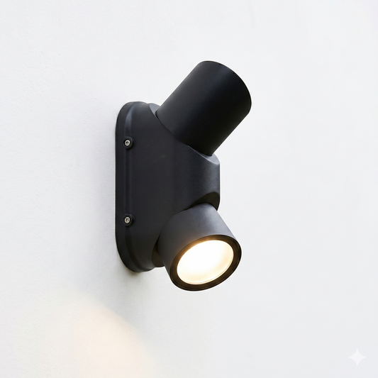 Black Outdoor Double Wall Light