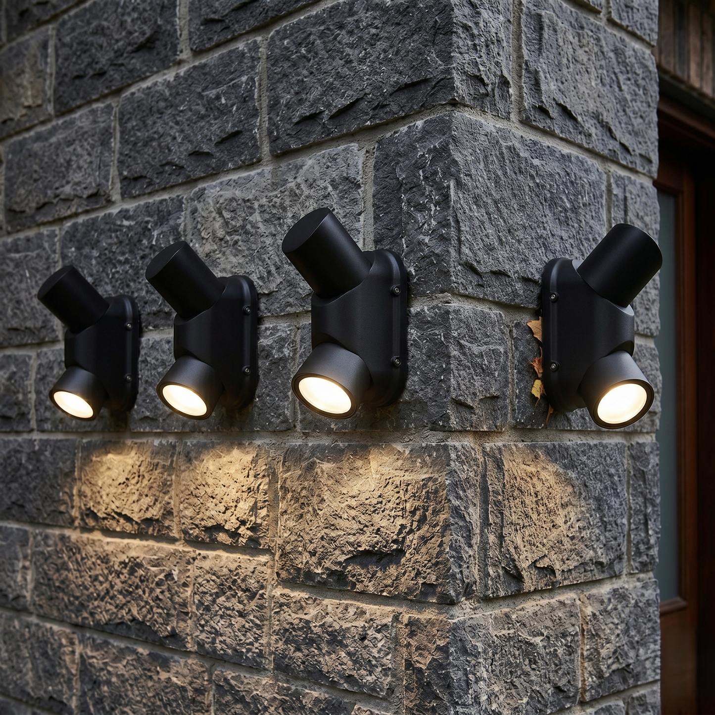 Black Outdoor Double Wall Light