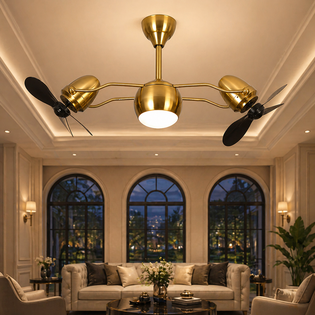 Eclipse Fusion 40-Inch Black & Gold Ceiling Fan