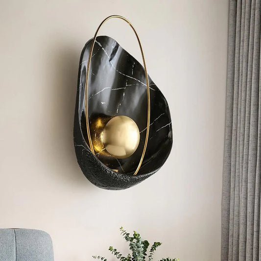 The Orb Luxury Marble Wall Light Front View