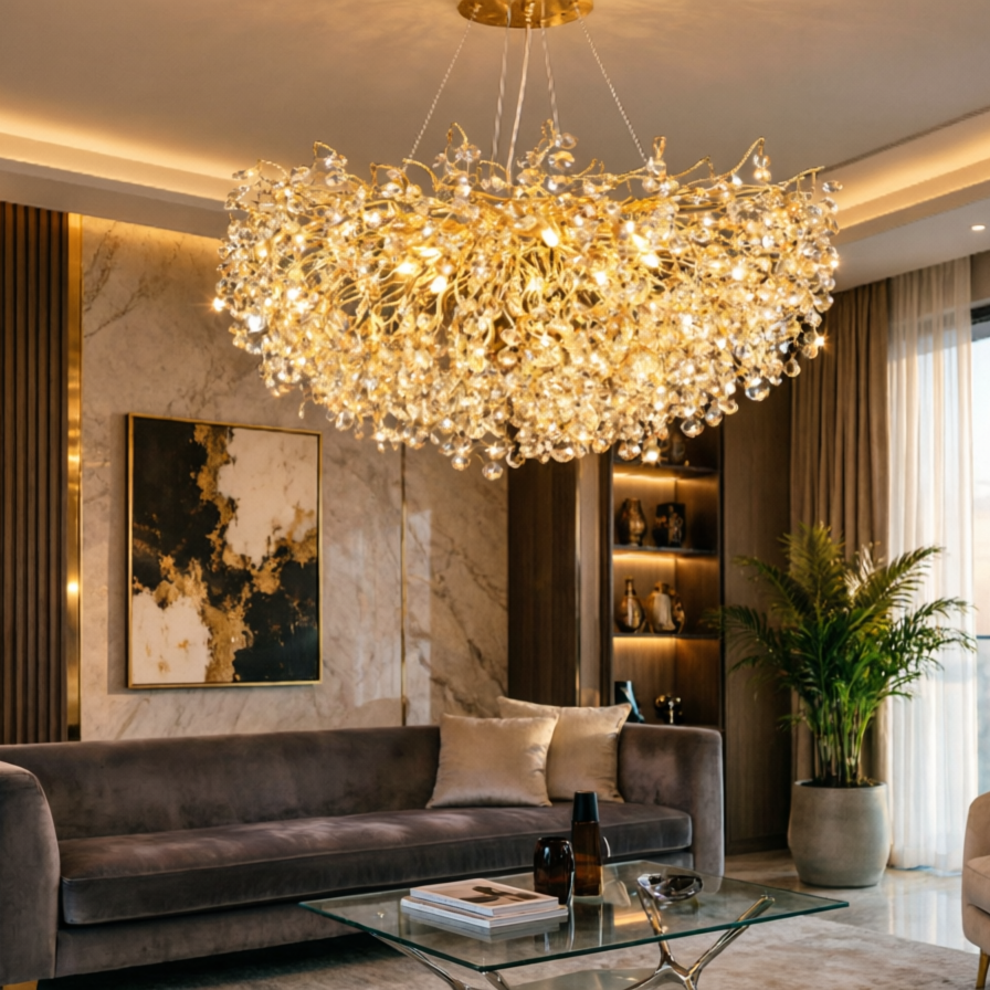 Scarlett Grande Crystal Round Chandelier