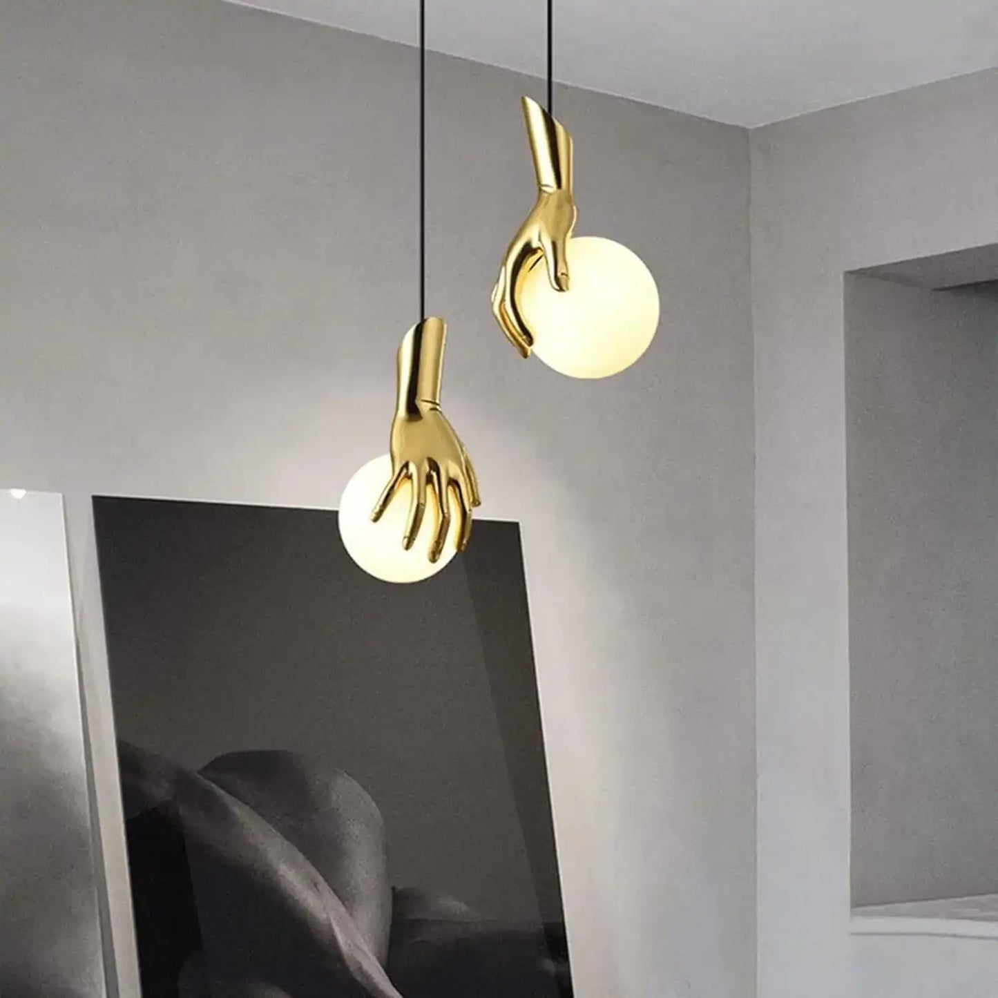 Golden Hand Hanging Light