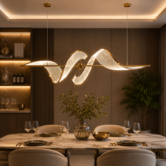 The Wave Linear Dining Chandelier
