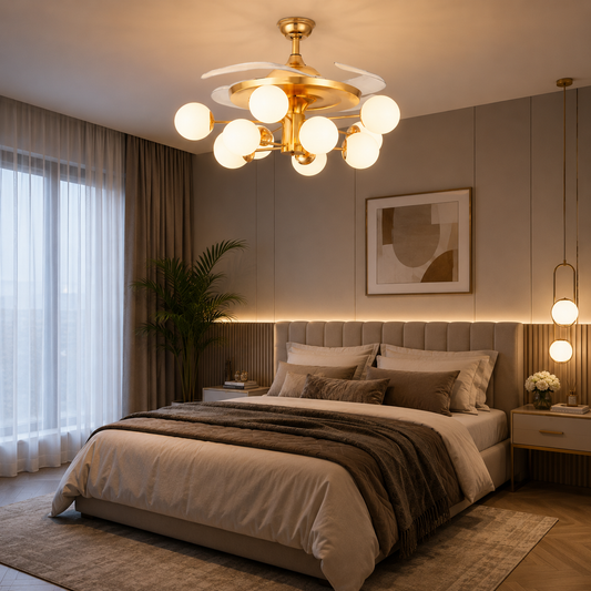 Milky Moon Chandelier Fan