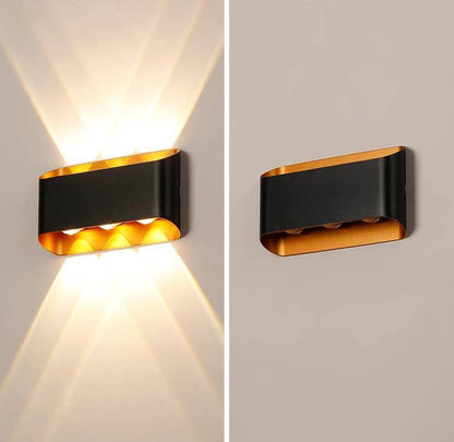 Outdoor Black Gold Wall Light