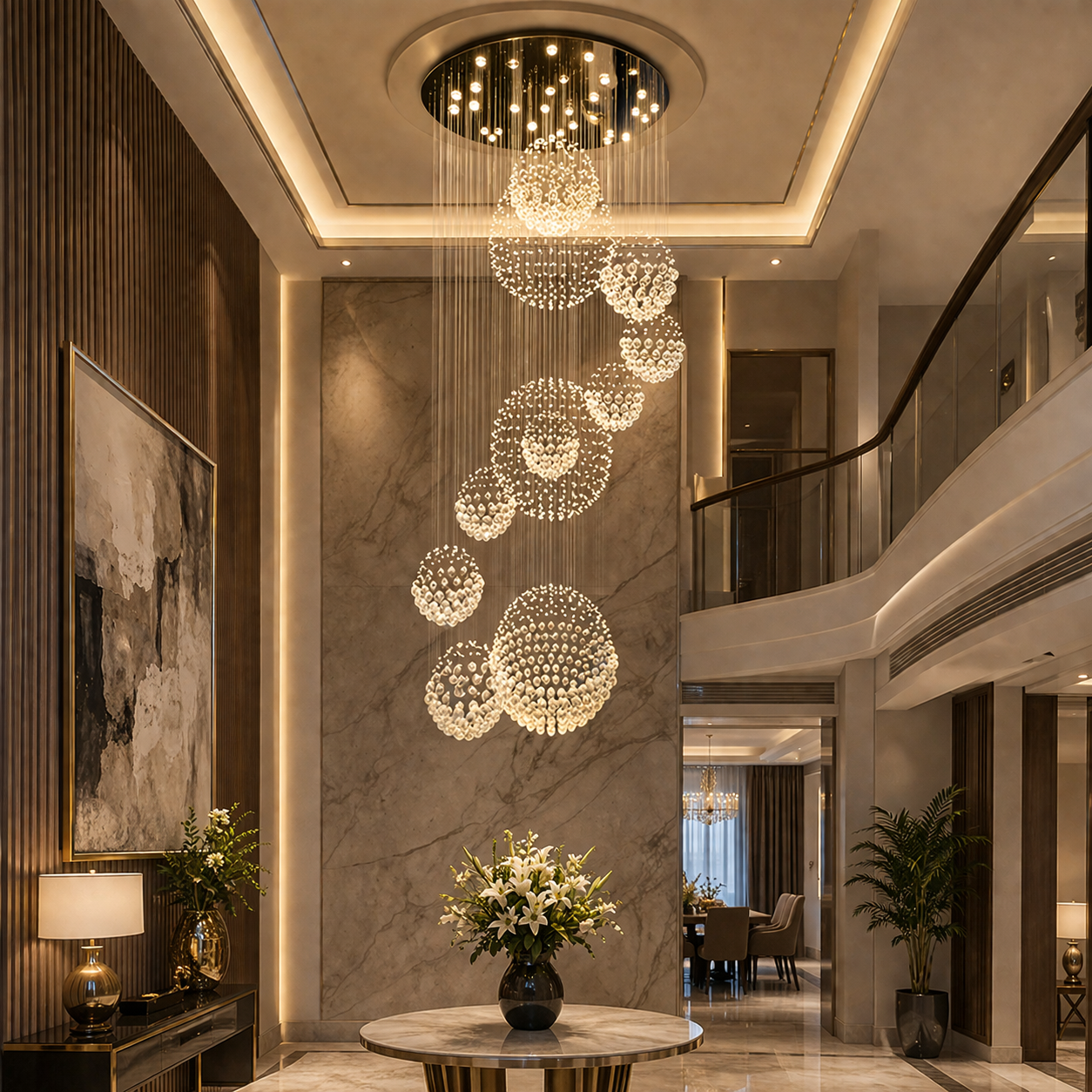 Crystal Rain Royale Duplex Chandelier