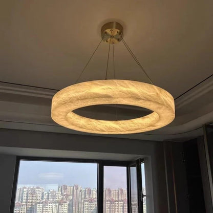 The Solstice Halo Alabaster Chandelier