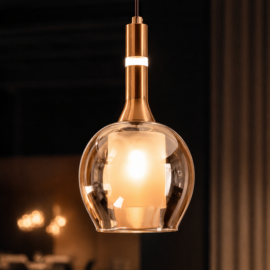 Candle Glow Glass Pendant Light