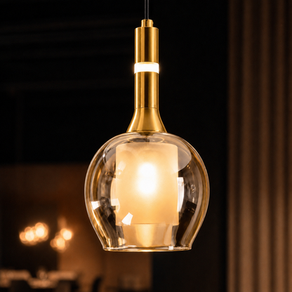 Candle Glow Glass Pendant Light