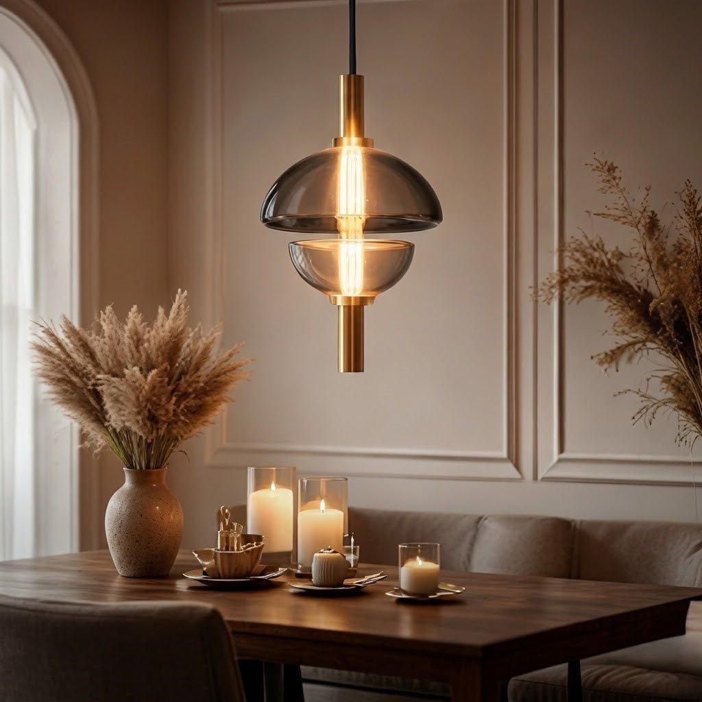 Dome Metal Glass Pendant Light