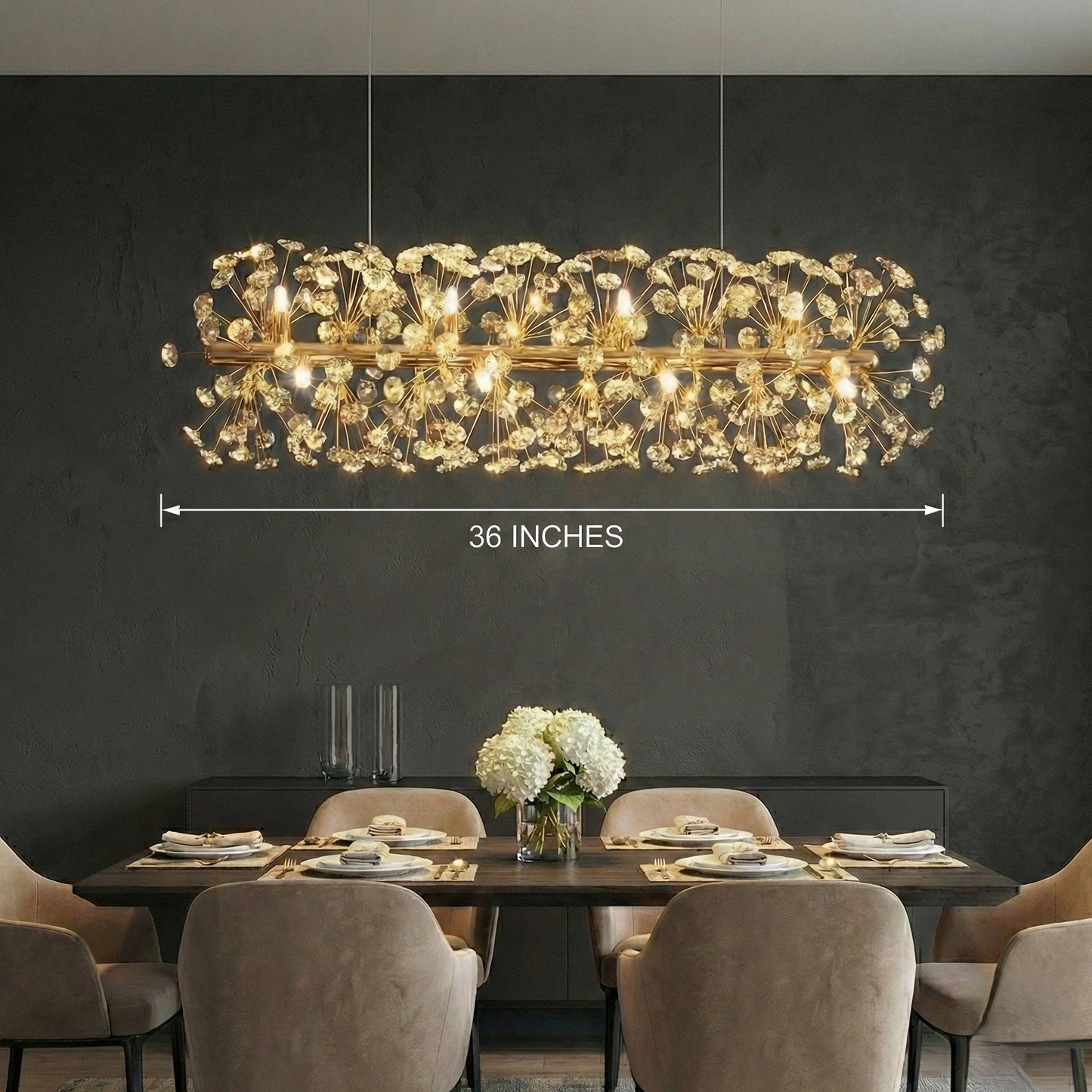 Golden Flora Dining Chandelier