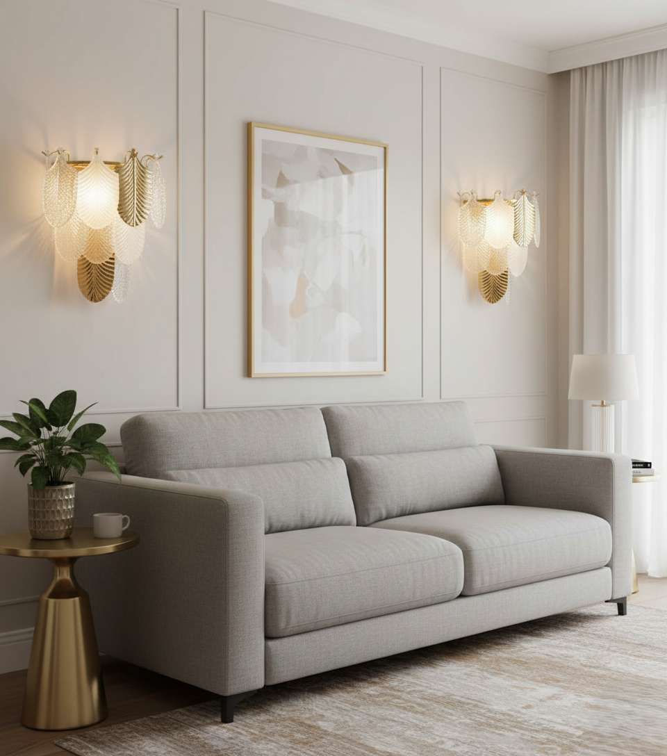 Ivory Leaf Wall Light