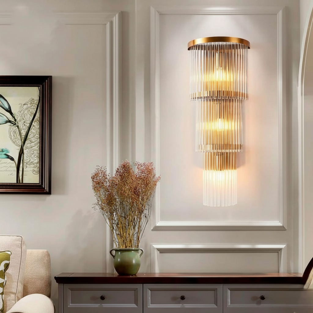 Sleek Crystals Wall Light