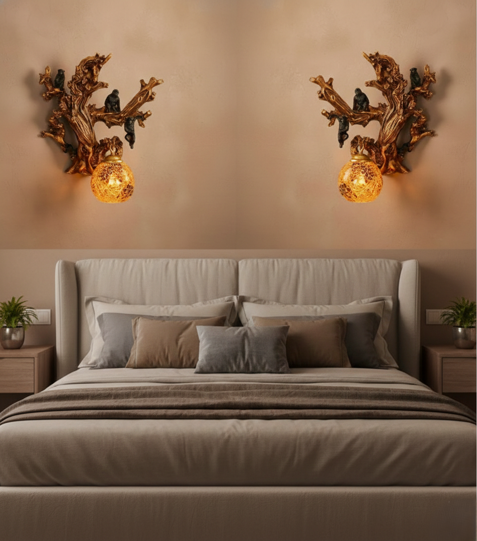 Mandarin Monkey Wall Light