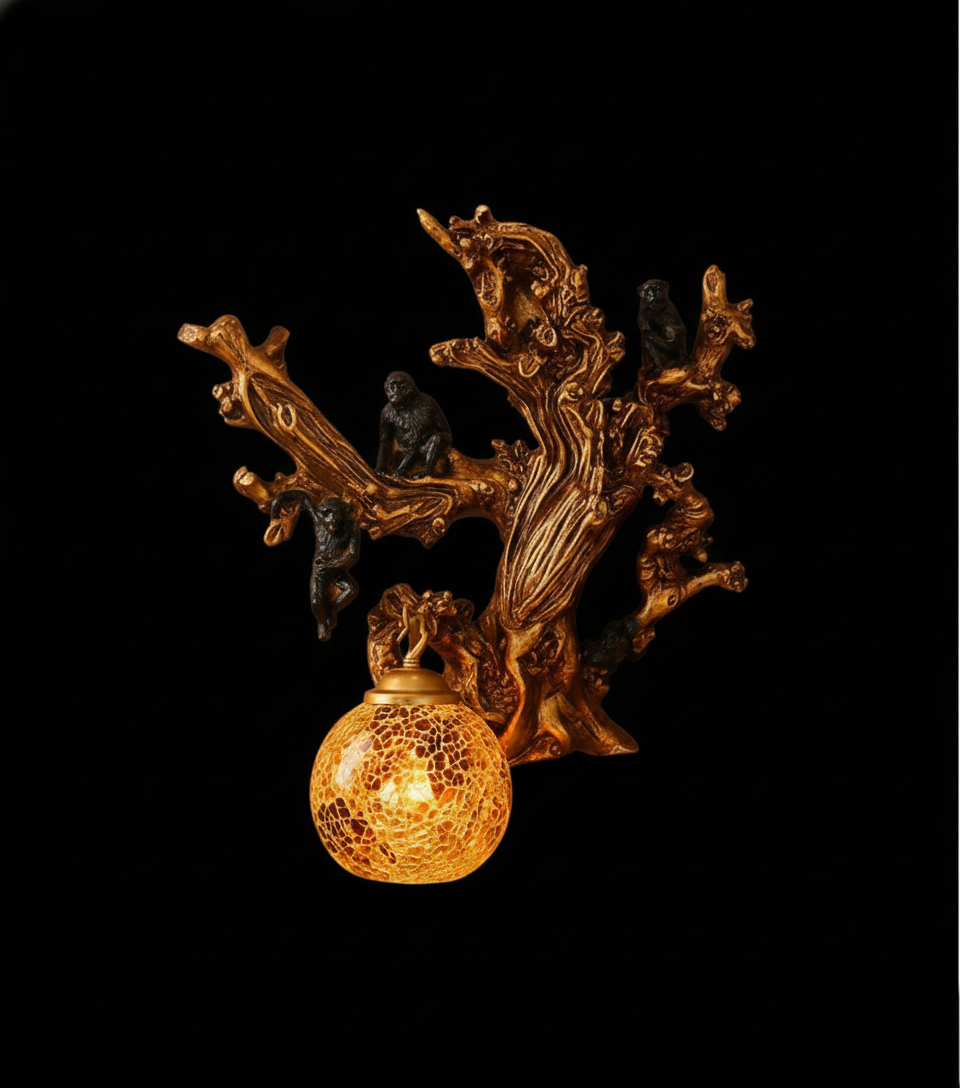 Mandarin Monkey Wall Light