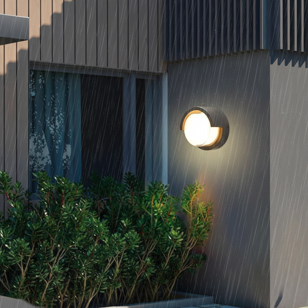 Elegant Outdoor Round Facade Light