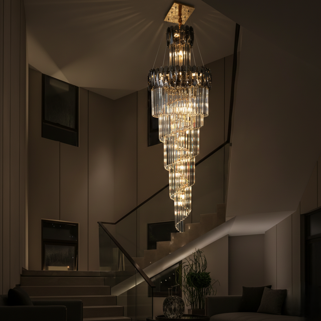 Luminous Creations Long Crystal Chandelier