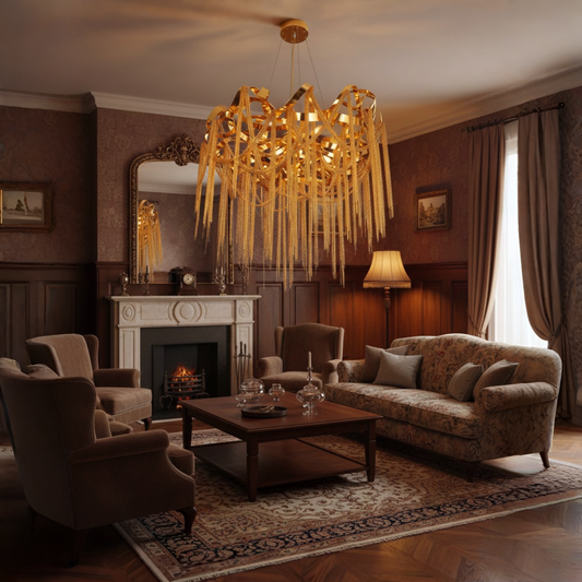 Golden Aura Round Chandelier