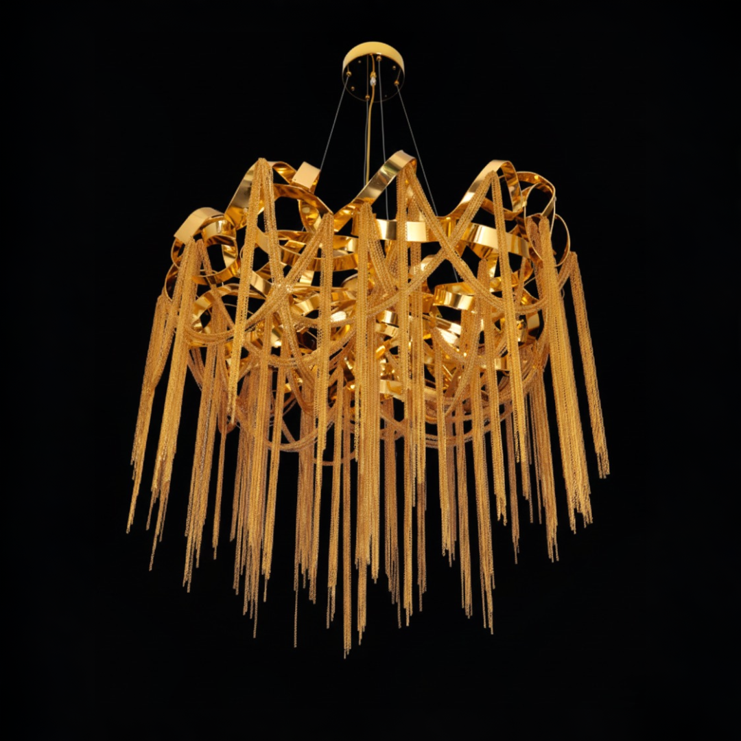 Golden Aura Round Chandelier