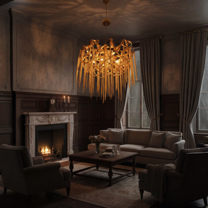 Golden Aura Round Chandelier