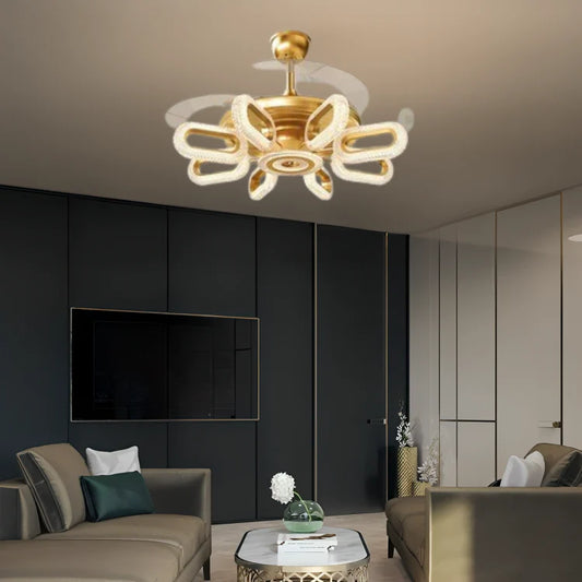 Crystal Glow Chandelier Ceiling Fan