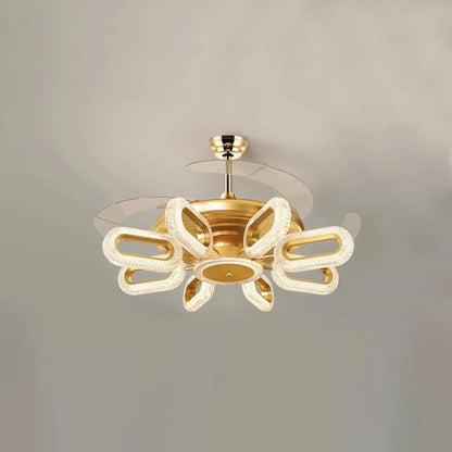 Crystal Glow Chandelier Ceiling Fan