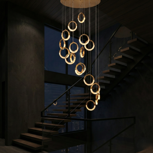 Moon Ring Pendant Duplex Chandelier
