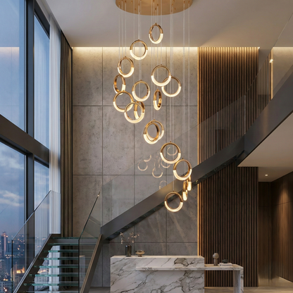 Moon Ring Pendant Duplex Chandelier