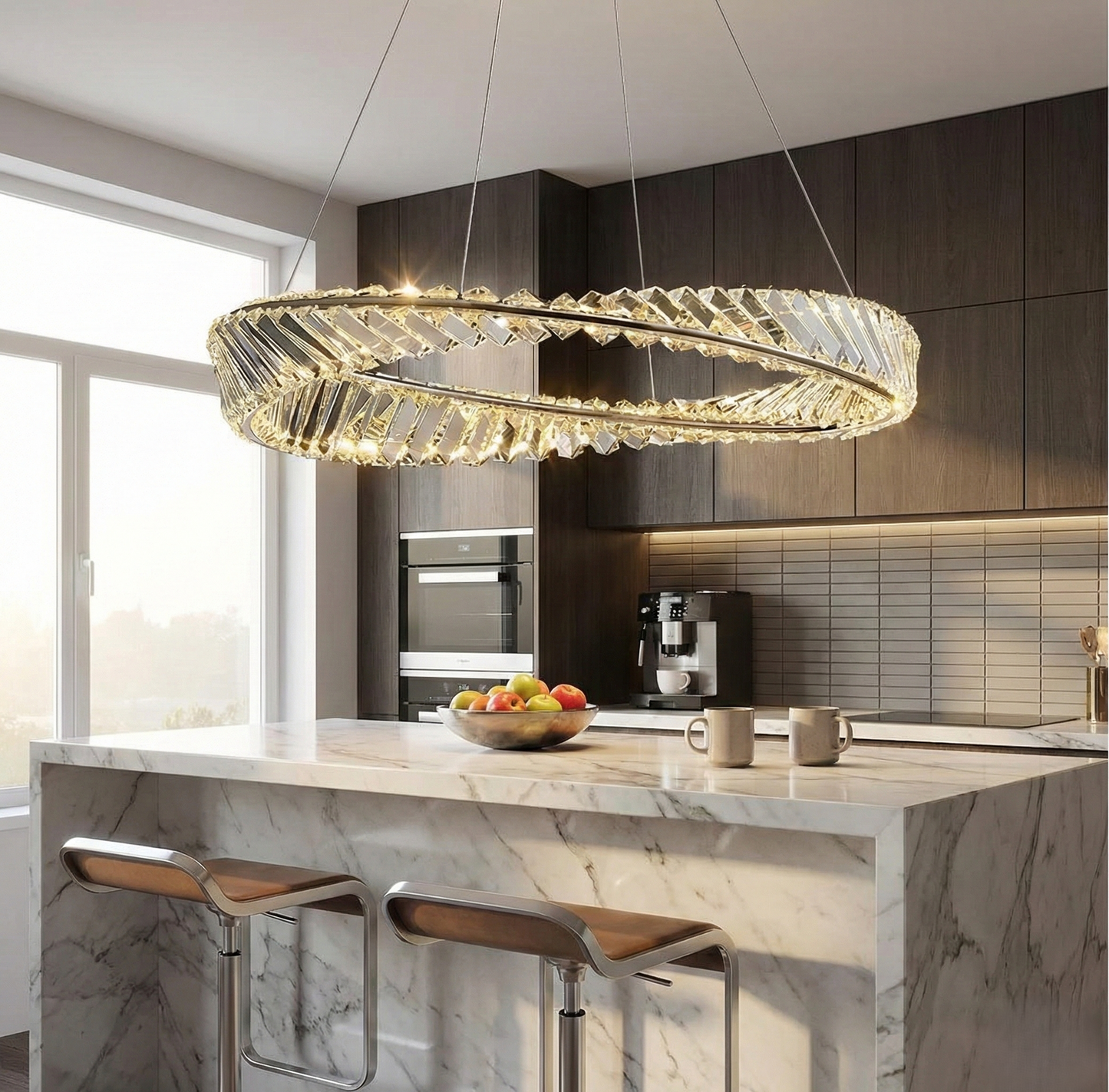 Modern Crystal Ring Chandelier