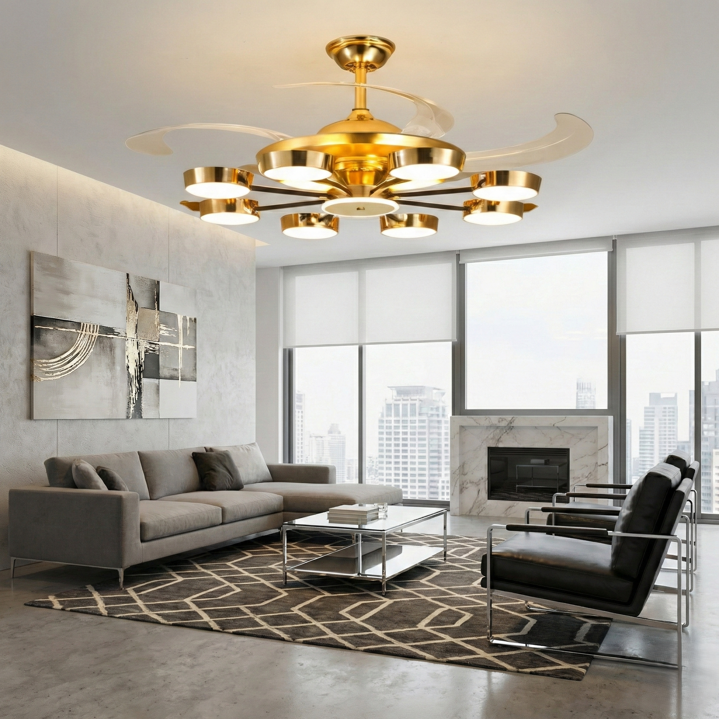 Rose Radiance Chandelier Fan