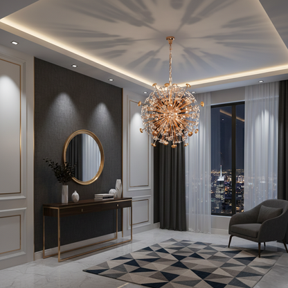 Golden Flora Round Chandelier