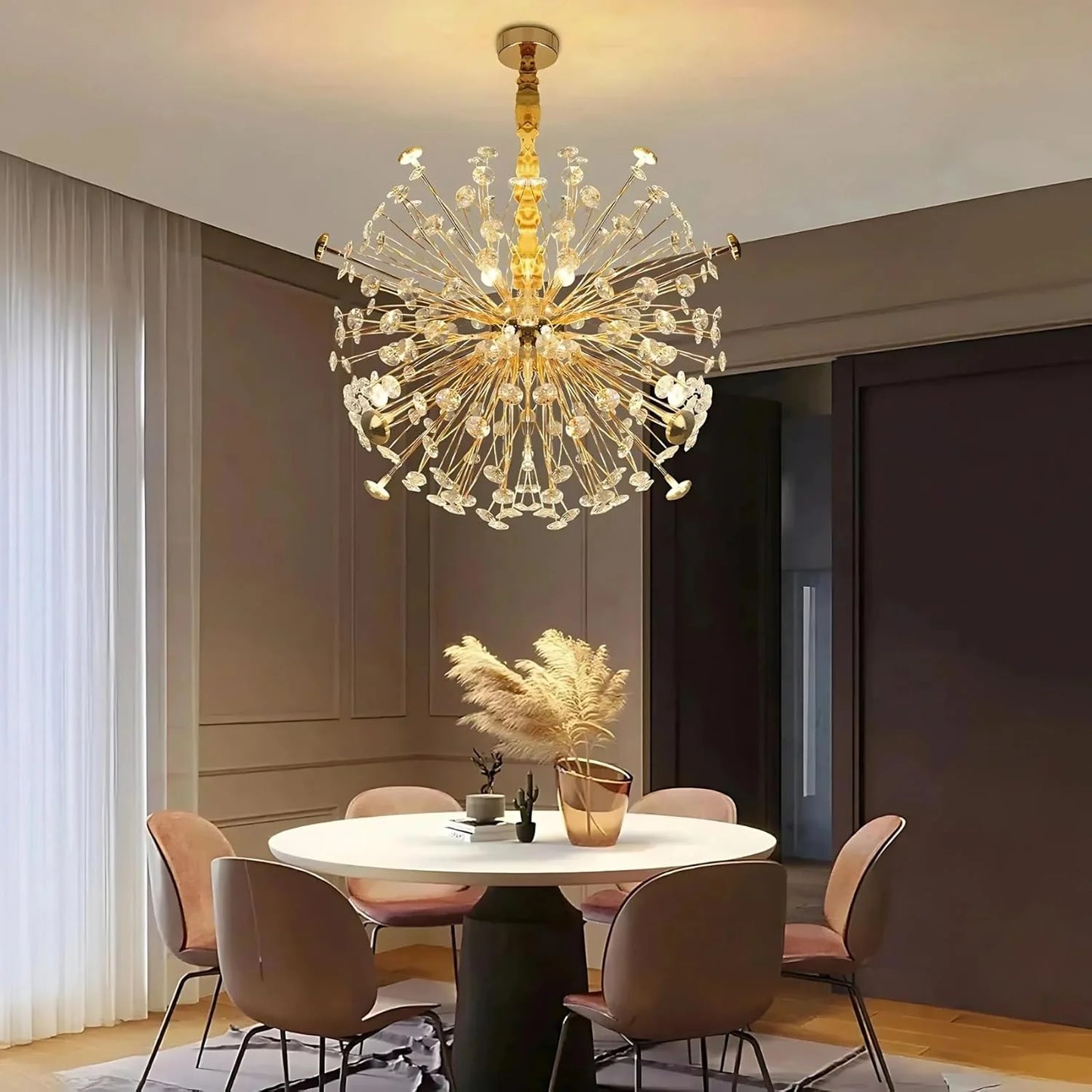 Golden Flora Round Chandelier