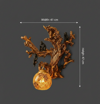 Mandarin Monkey Wall Light