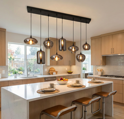 Smoked Multi-Drop Island Chandelier