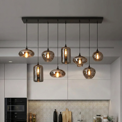 Smoked Multi-Drop Island Chandelier